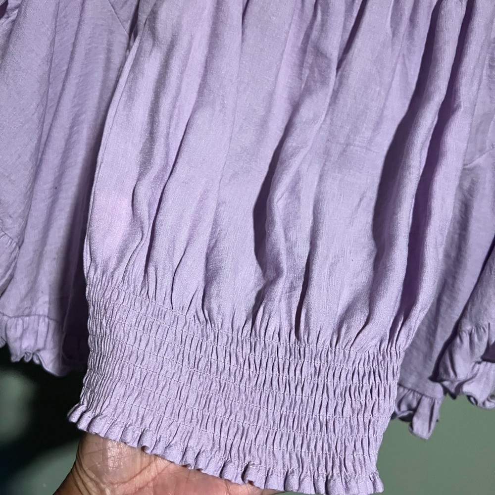 Lavender Off-Shoulder Ruffle Top - Picture 2 of 3